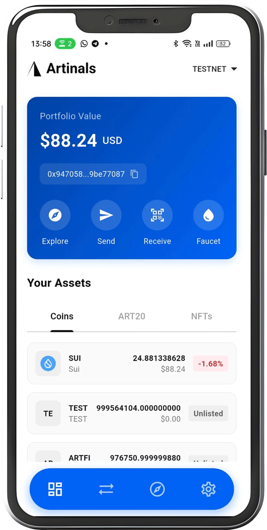 Artinals Wallet V1.0 Mobile App